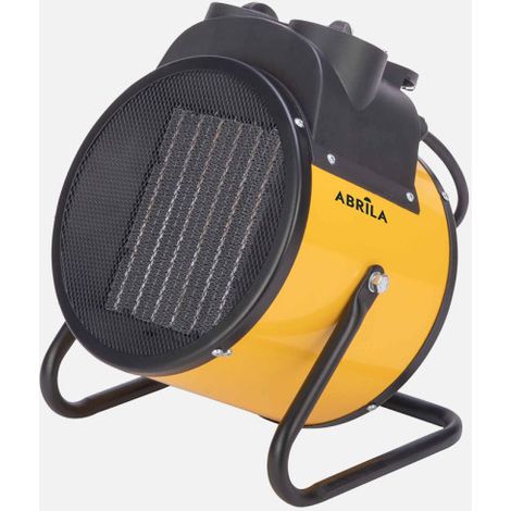 Fabrilamp Termoventilador Cerámico Industrial DOVER 5000W Amarillo Trifásico 400V – 3 Potencias, Termostato Regulable, Seguridad, Asa Robusta – 34x28x23 cm