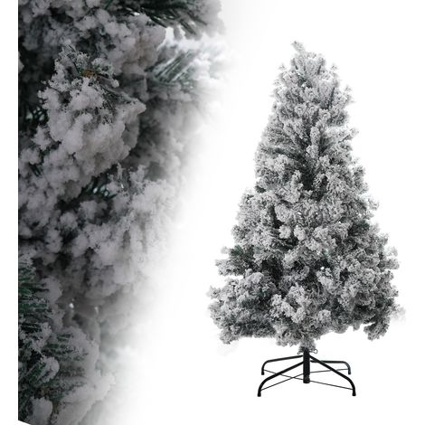 SWANEW Aghi di abete per albero di Natale con supporto Floccatura esterna 150cm con polvere di neve (1/5)