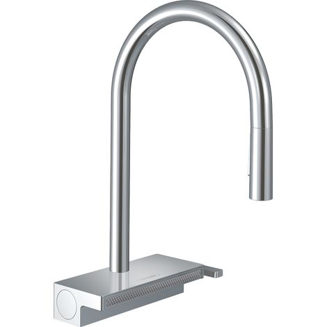 Hansgrohe M81 - Mitigeur d'évier Aquno Select avec douchette extractible et jet plat, sBox, chrome 73831000 (1/10)