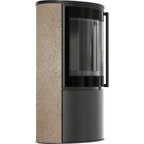 BJORN 150 7 kW freistehender Stahlofen, dekorative GOLD SATIN-Speicherkeramik Stahlabdeckung schwarzes Thermotec (1/5)