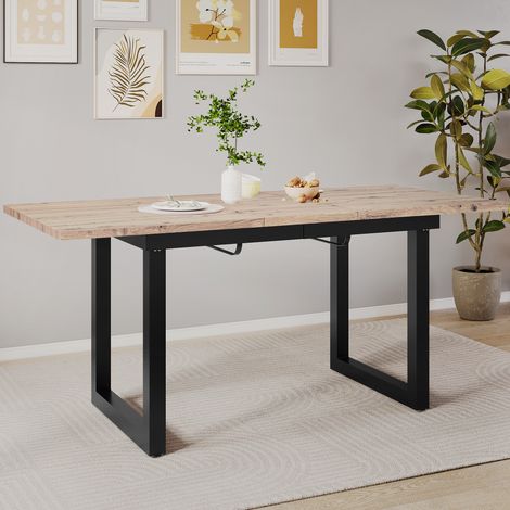 Table de salle à manger extensible 180x80x75cm, MDF, marron, table basse (1/5)