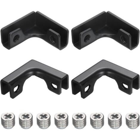 4Pcs Glass Fixing Clip, For 3-7mm L-Shaped Glass Fixing Bracket, Reinforced Aluminum Alloy Clip for Showcase, Aquarium (Black) (1/5)