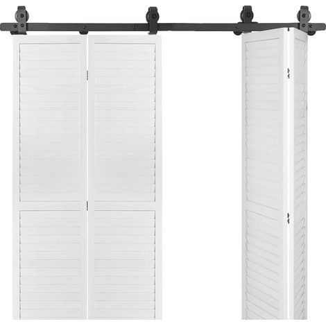 Kit de quincaillerie pour porte de grange coulissante, installation facile, fonctionnement fluide, 60inch (1/2)