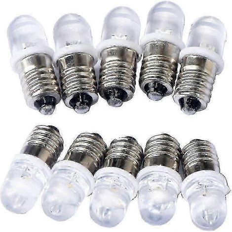 Lot de 10 ampoules LED spot E10 3V blanc froid 6000K (1/5)