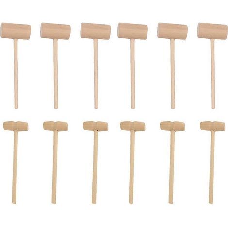 Set mit 12 Mini-Holzhämmern für Kinder – 15,00 x 3,80 x 2,50 cm – Verschiedene Farben (1/4)