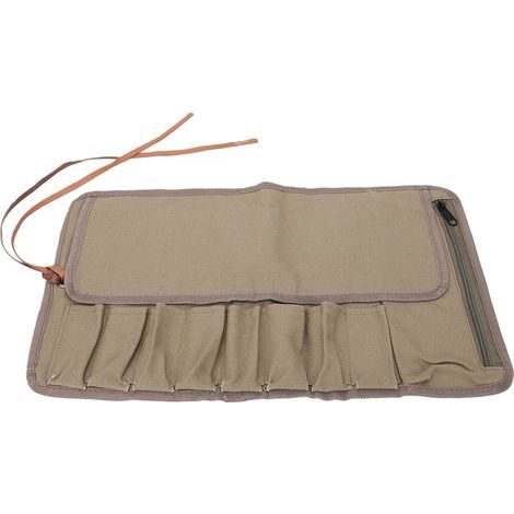Pochette à outils enroulable, 8 compartiments, organisateur Portable en tissu Oxford pour clé à burin, pinces, outils de sculpture (1/5)