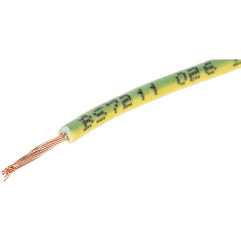 Fil électrique RS PRO, 24 0,75 mm² 18 AWG, 500 V, Zéro halogène Vert/Jaune, 100m ( Prix pour Bobine de 100 Mètres )