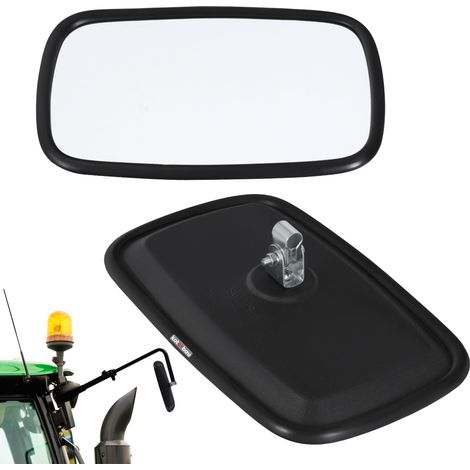 KOTARBAU® Kotarbau® Miroir Retroviseur Exterieur - Retroviseur Tracteur 23x14,5 cm Retroviseur Tracteur Agricole - avec Support Pour Bras de Rétroviseur ⌀ 10 mm - Pvc - Noir