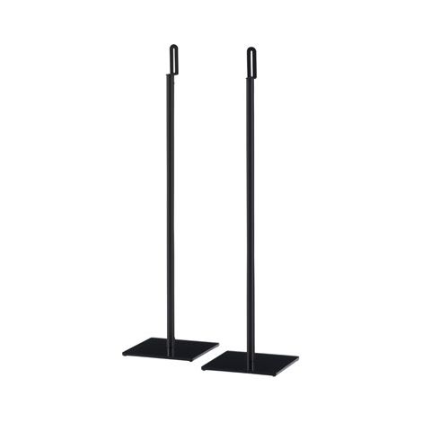 Les Tendances – Pieds pour enceintes en verre trempé et métal laqué noir – Lot de 2 – Charge maximale 4 kg – Dimensions L 25 x H 90 x P 25 cm (1/3)