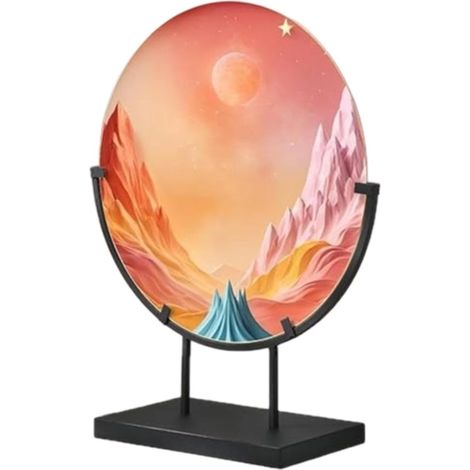 Supporto da tavolo semicircolare in metallo da 30,5 cm per opere d'arte e decorazioni. (1/5)