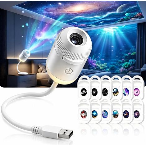 Magico proiettore galattico per la casa Crea sul tuo soffitto un cielo stellato straordinario con 12 temi intercambiabili, ideali per la cameretta dei bambini e un regalo di compleanno originale. (1/5)