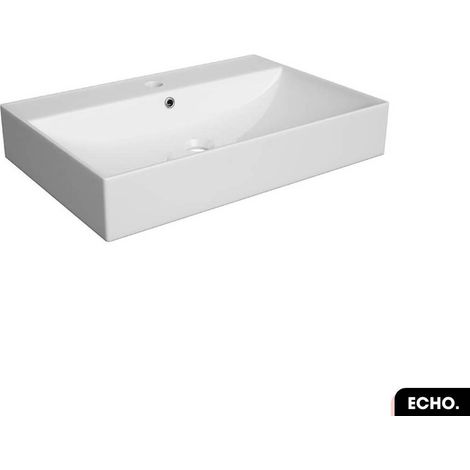 Vasque à poser avec siphon OFFERT ECHO Blanc 60 × 10 × 40 (1/3)