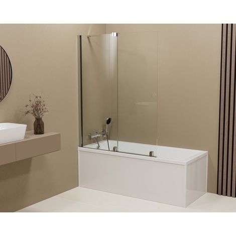Pare-baignoire ROLLS 1200x1500mm, verre clair (1/4)