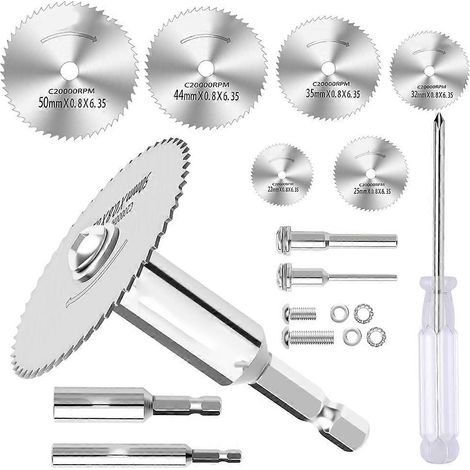 Scie circulaire rotative : 6 mini-scies circulairespetits disques de coupe HSS pour outils rotatifscoupe-tubes PVC intérieur (1/5)