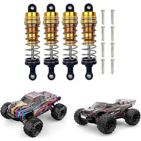 Ensemble de 4 amortisseurs hydrauliques métalliques avant et arrière, compatibles avec les accessoires de mise à niveau de voiture télécommandée MJX H16 16207 16208 16209 16210 1/16. (1/5)
