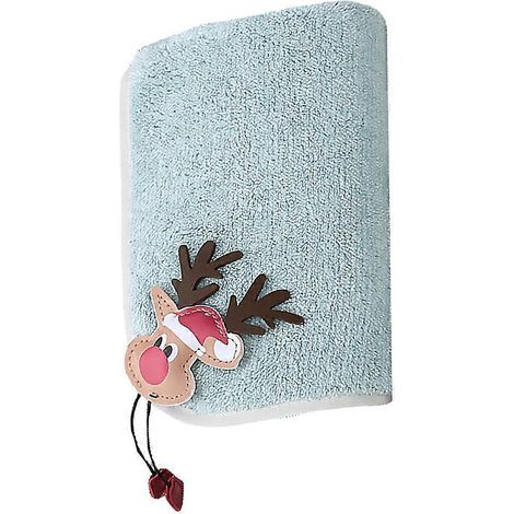 1 serviette de Noël absorbante, décorations de Noël, gant de toilette pour le visage-34x75x0.5cm-Blue