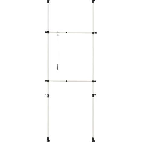 Supporto appendiabiti telescopico regolabile per armadio 305 cm bianco 030003505
