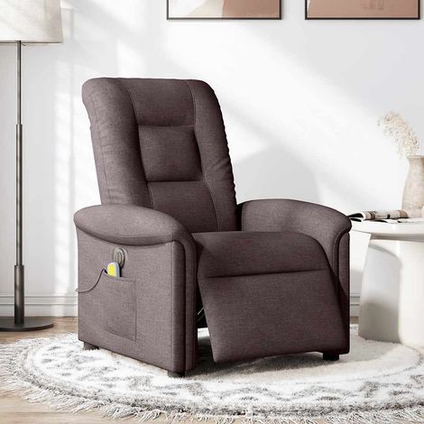 Maison Exclusive - Massagesessel Elektrisch Dunkelbraun Stoff