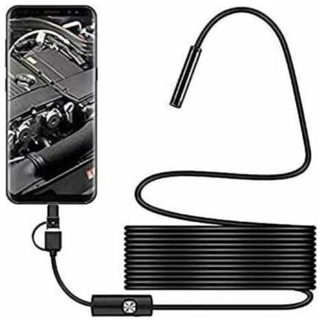 Endoscope USB-C Étanche IP67 5m [2.0 MP] Caméra d'inspection Serpent avec 8 LEDs Réglables pour Smartphones Android PC (1/4)