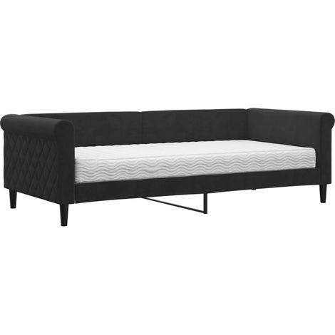 Maison Exclusive - Divano Letto con Materasso Nero 90x200 cm in Velluto (1/5)