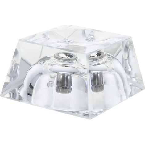 Socle Lumineux Carré Éclairage LED Intégré en Verre pour Boules de Base D'affichage et Rangement Sécurisé pour Décoration Intérieure (1/5)