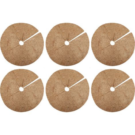 Dessous de Pot en Fibre de Coco - Paillis de Cocos (6 Pièces) pour Jardin, Balcon et Décorations Écologiques (1/5)
