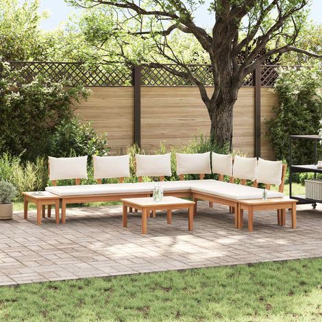 Gartensofa-set 4 pcs Braun und Creme (1/5)