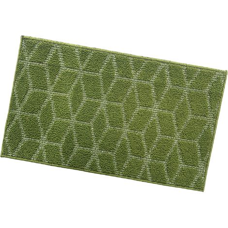 Zerbino Ingresso Interno Esterno Tessuto 3D Antiscivolo Tappeto Casa Assorbente Moderno - Verde