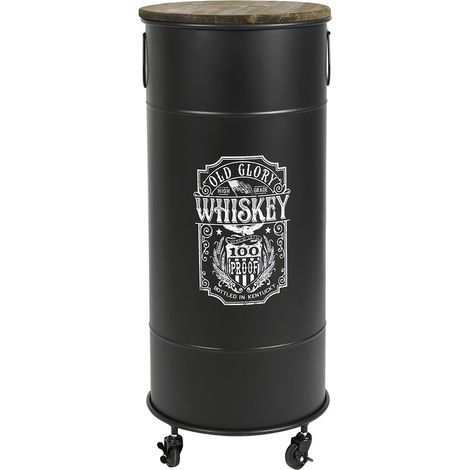 Bar mobile collezione OLD GLORY stile industriale - Diametro 40cm, Altezza 85cm (1/3)