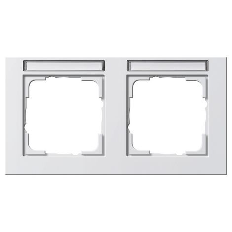 GIRA 109229 CADRE DE FINITION 2 VOIES ÉTIQUETTE HORIZONTALE GIRA E2 BLANC