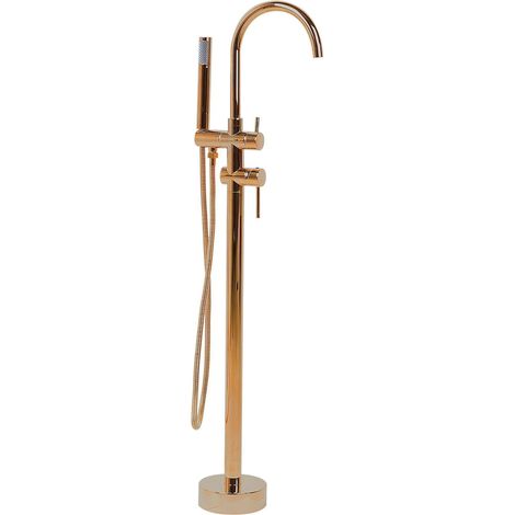Beliani – Robinet mitigeur de baignoire autoportant en laiton cuivré – Finition brillante – Douchette pratique – Technologie de cartouche céramique (1/5)