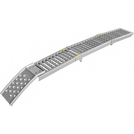 Rampe de chargement pliable en acier – Charge max 250 kg – Longueur 200 cm – Largeur 26 cm – Antidérapante pour véhicules légers (1/5)