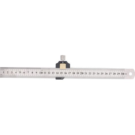 règlesRègle en métal 12 pouces 30 cm double système avec bloc de positionnement pour traçage et marquage (1/5)