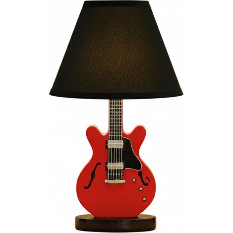 Lampe de table décorative en forme de guitare rouge, pour la table de chevet, le bureau, la lecture et les environnements intérieurs.-AquaForge (1/3)