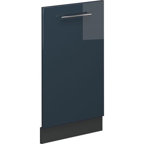 Panel frontal del lavavajillas Fame-Line, Azul oscuro alto brillo, 45 cm sin encimera, Vicco