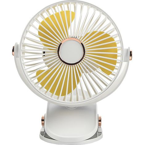 Ventilateur de bureau à pince (blanc) de 15 cm – Ventilateur de bureau portable rechargeable par USB pour chambres d'étudiants et bureaux – Ventilateur électrique silencieux (1/3)