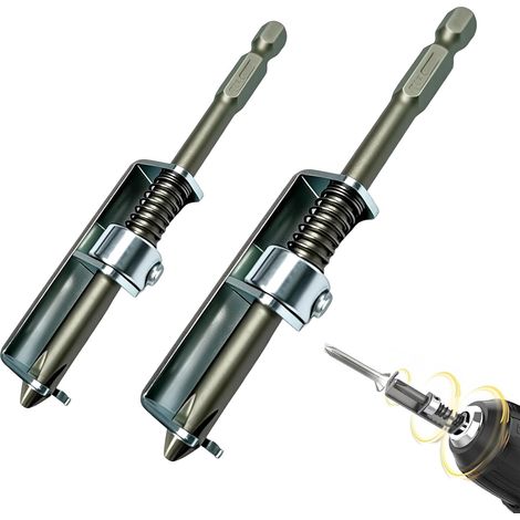2 Pièces Porte-Embout à Vis, Ressort Anti-Chute pour Perceuse et Visseuse, Guide Vis Universel, Opération à Une Main (1/5)