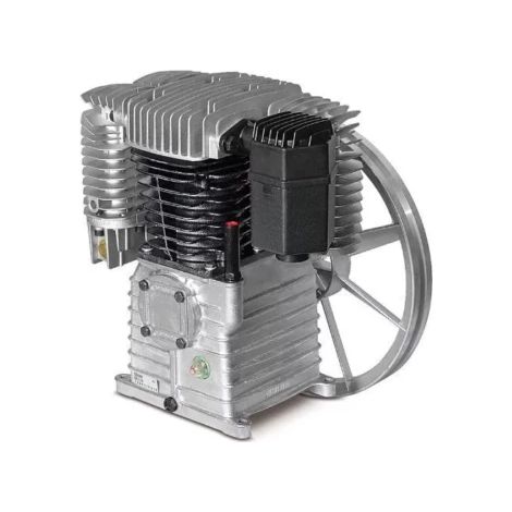 Nu Air – Tête de compression 4CV – Débit 30 m³/h – Pression 10 bar – 2 cylindres 2 étages – Avec volant et filtre (1/3)