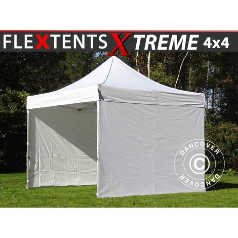 Faltzelt FleXtents Xtreme 50 4x4m Weiß, mit 4 Seitenwänden