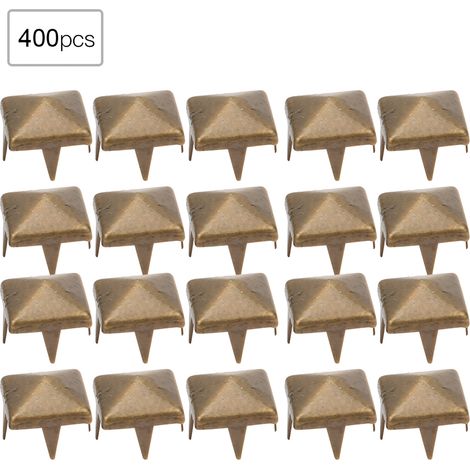 Lot de 400 clous à rivets carrés DIY 4MM-7MM pour maroquinerie, sacs, chaussures, ceintures - Accessoires bronze 6mm (1/5)