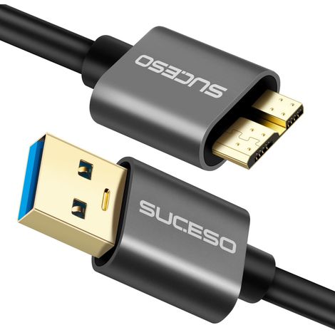 Câble USB 3.0 Mâle A vers Micro B 3.0 [0.5M] Cable et Synchronisation Compatible avec Disque dur externe WD,Toshiba Canvio,Galaxy S5,My Passport Elements, Seagate Maxtor, pour Ordinateur (1/5)