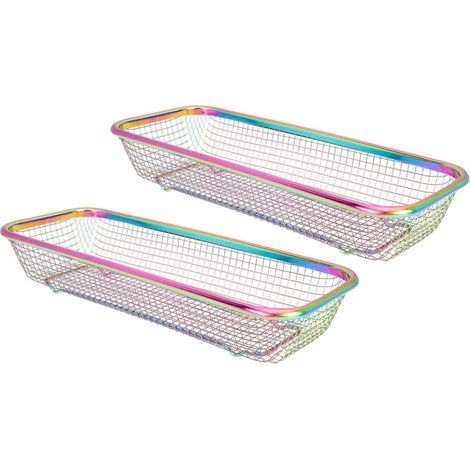 Set of 2 stainless steel baskets, multifunctional organizer for cutlery and chopsticks