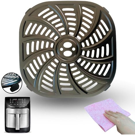 Plaque de cuisson pour Air Fryer pour des résultats croustillants, lavable au lave-vaisselle, pièce détachée（22.6x22.6cm）