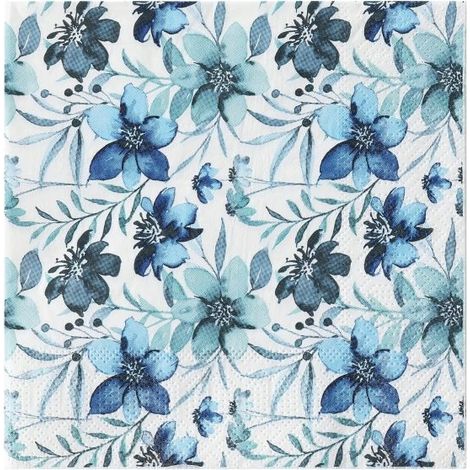 Eglo Servietten Mahuli blau/weiß 16,5 x 16,5 cm - 20er Pack Servietten