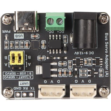 Carte de commande de servomoteur de bus, entrée 9 à 12,6 V, connecteur UART 5,5 x 2,1 mm, adaptateur compact pour servomoteurs de bus des séries ST et SC. (1/5)