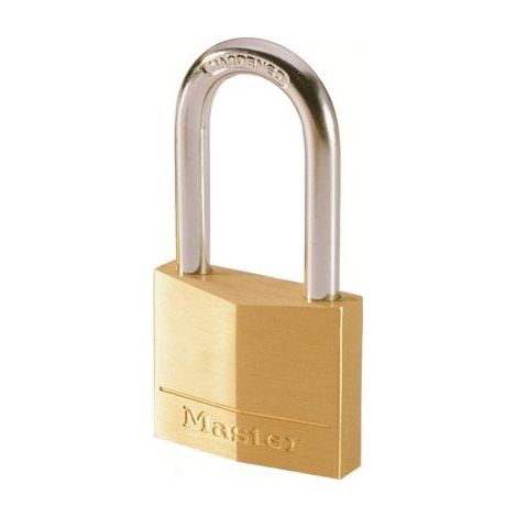 MASTERLOCK Candado de latón de 30mm, mango de 64mm y doble cerradura