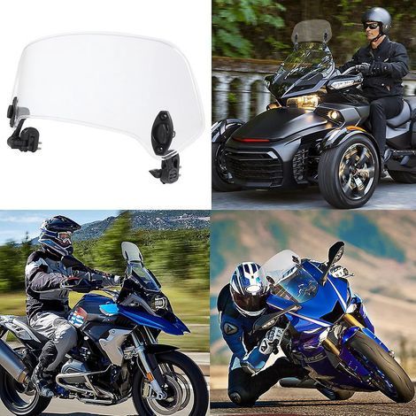Parabrezza per moto (grigio S), deflettori universali modificati per parabrezza di moto, deflettore d'aria spoiler per parabrezza (1/5)