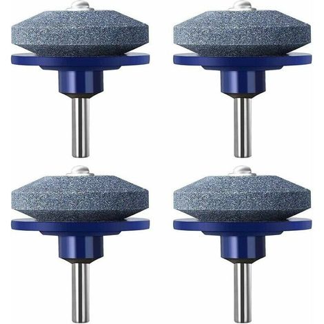 Aiguiseur,Lot de 4 lames de tondeuse à gazon rotative outil de jardin plus tranchant pierre à aiguiser pour perceuse à main électrique-RAPANDA (1/5)