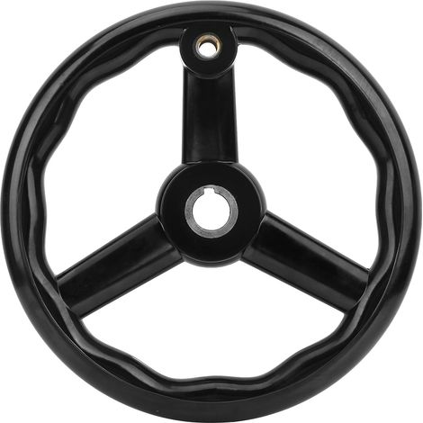 250 x 25 mm schwarzes, rutschfestes Bakelit-Dreispeichen-Drehmaschinenhandrad mit Griff für Werkzeugmaschinen (1/5)