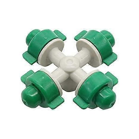 Hose Connector Cross Misting Sprinkler 6 mm Interface Greenhouse Watering Sprinkler Irrigation Gardening Tools and Equipment Atomizer (50pcs,mixed col (1/4)